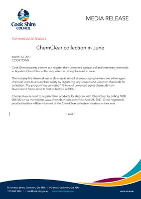 ChemClear collection in June