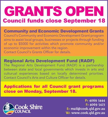 Cape York News August 16 2017 radf community economic grants open.jpg