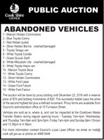 Public Auction Abandoned Vehicles