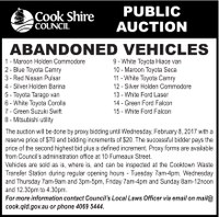 Public Auction Abandoned Vehicles