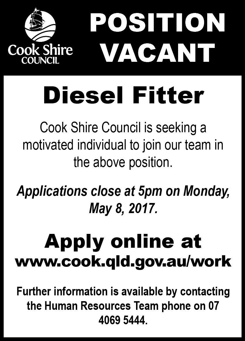 Cape York News April 19 2017 position vacant diesel fitter.jpg