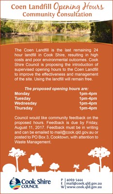 Cape York News July 26 2017 Coen landfill opening hours community consultation.jpg