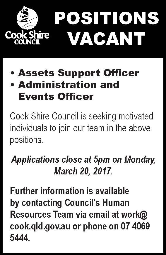 Position vacant assets support officer, administration and events officer