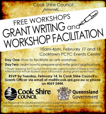 Grant writing and event facilitation workshops