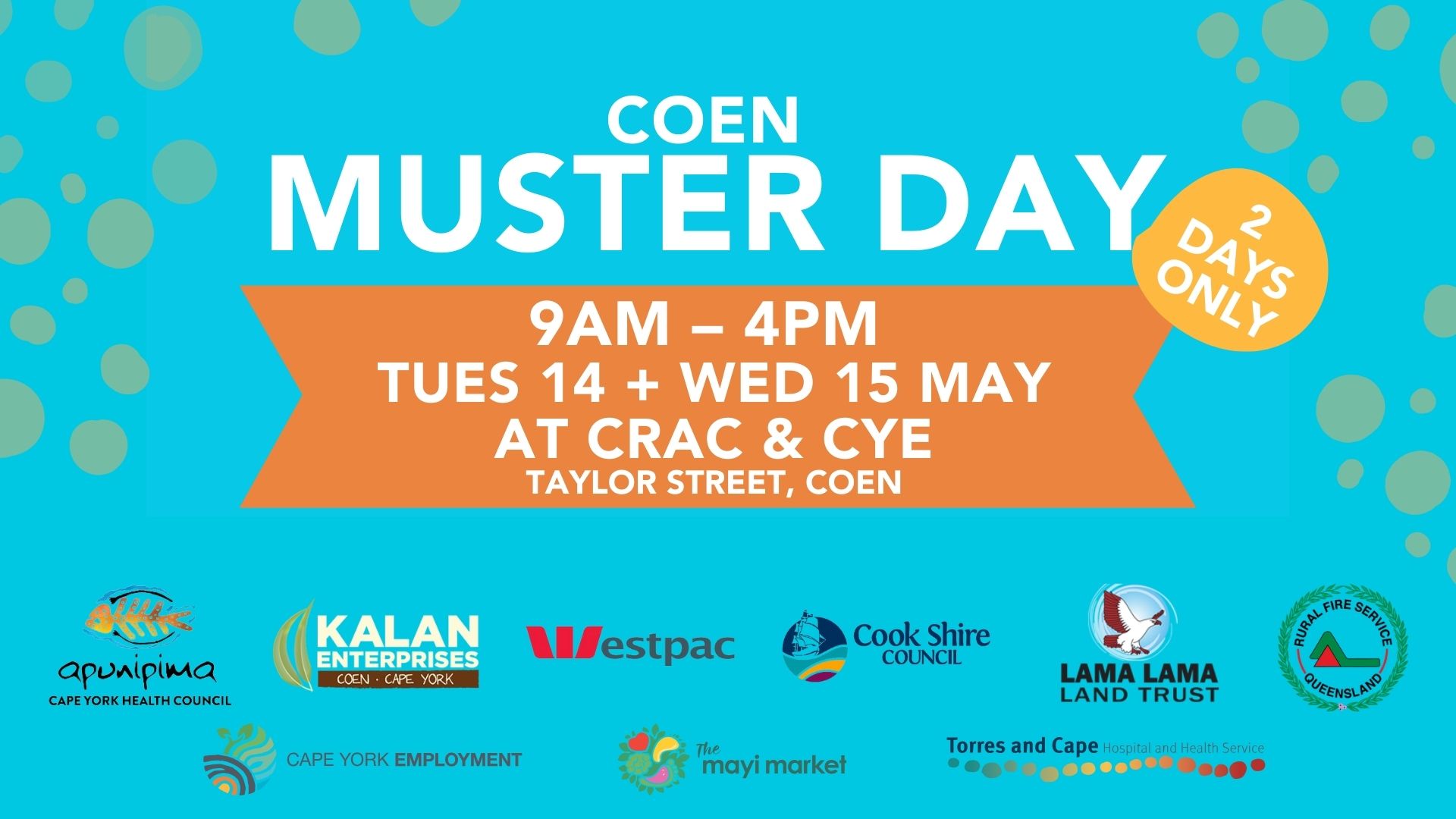 Head to the Coen Muster Day