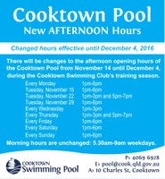 Cooktown Pool Swim Club Hours