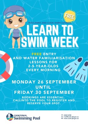 Free swimming lessons for under 5s at Cooktown Pool