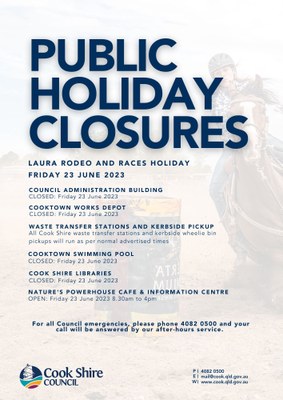 Laura Rodeo and Races Public Holiday Hours 2023
