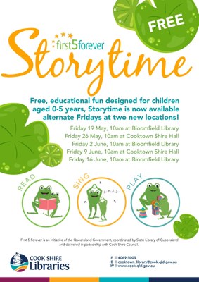 Friday Storytime Bloomfield and Cooktown 
