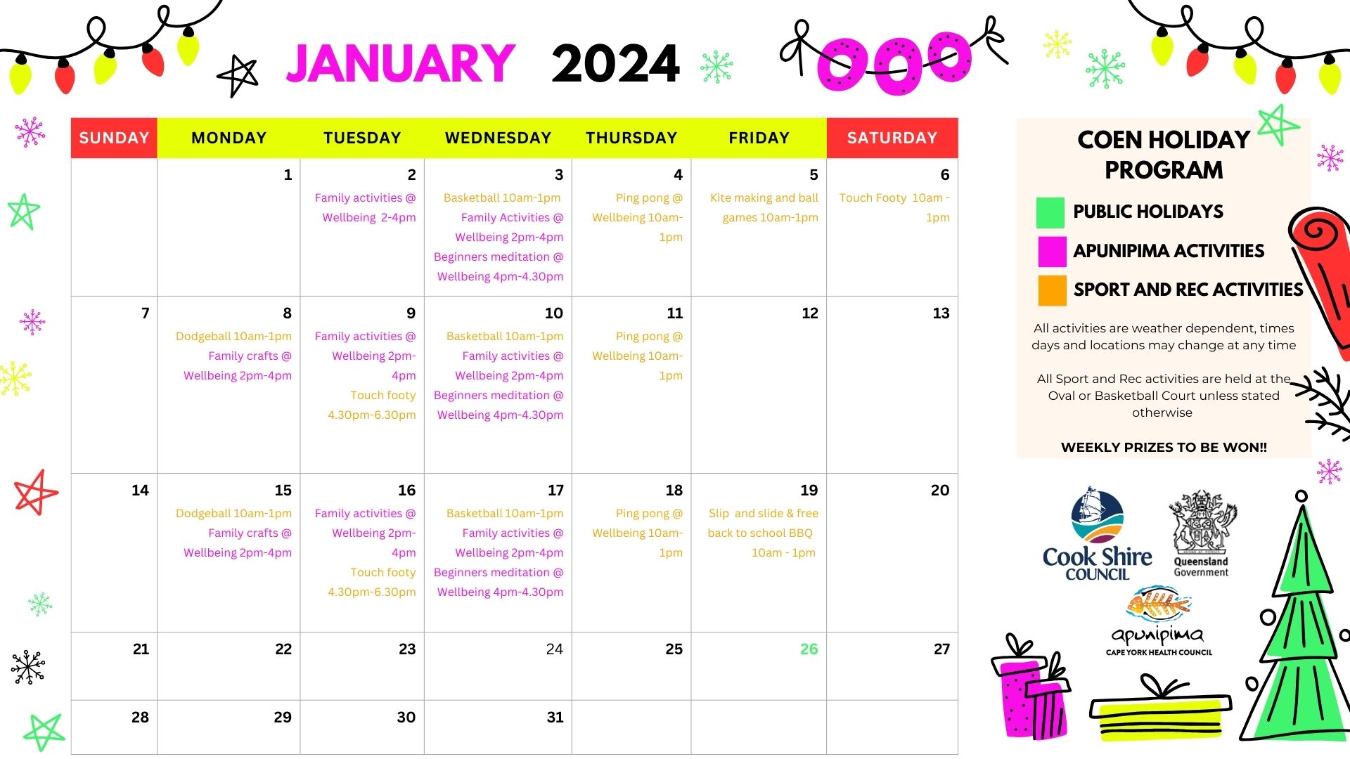 January 2024 school holiday in Coen