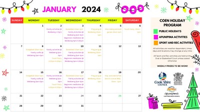 January 2024 school holiday in Coen