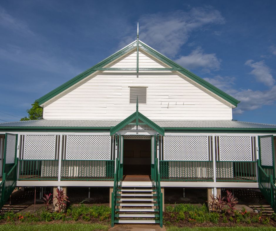 Exterior of the newly renovated Cooktown Shire Hall 