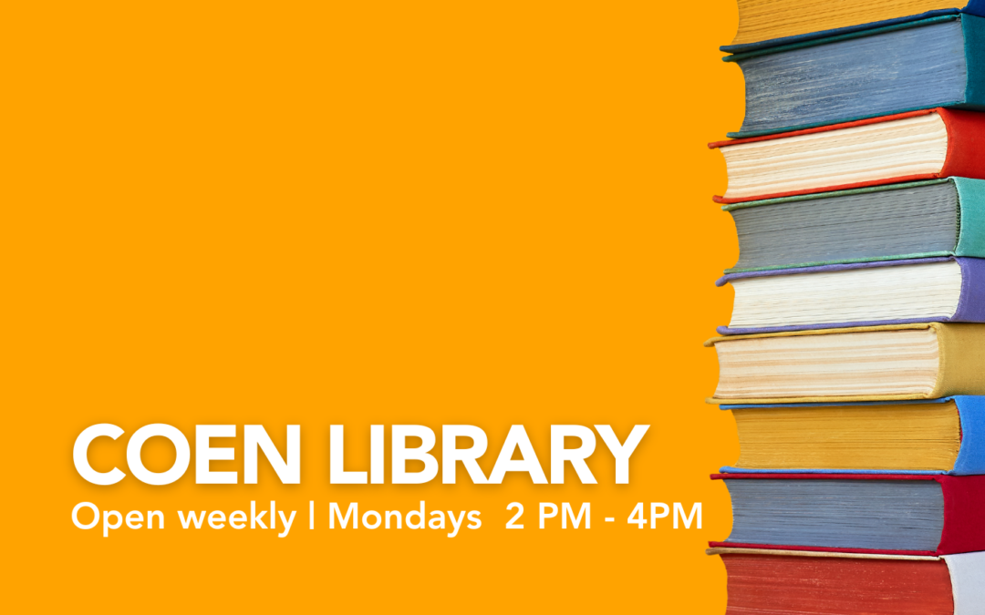 Change to Coen Library now open weekly!