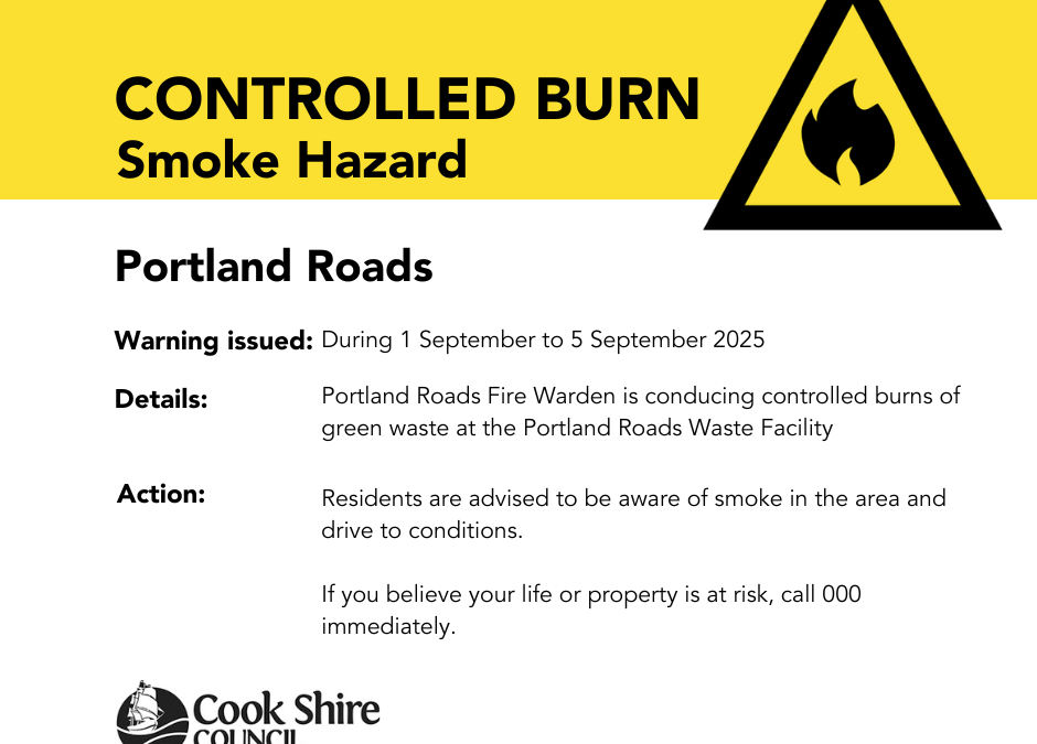 Public notice: Controlled burn at Portland Roads Waste Facility