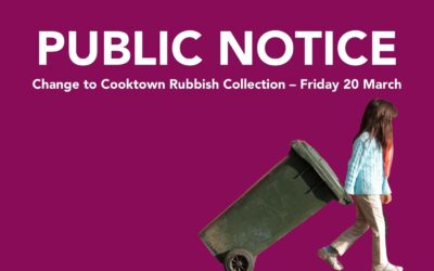 Change to Cooktown Rubbish Collection – Friday 20 March