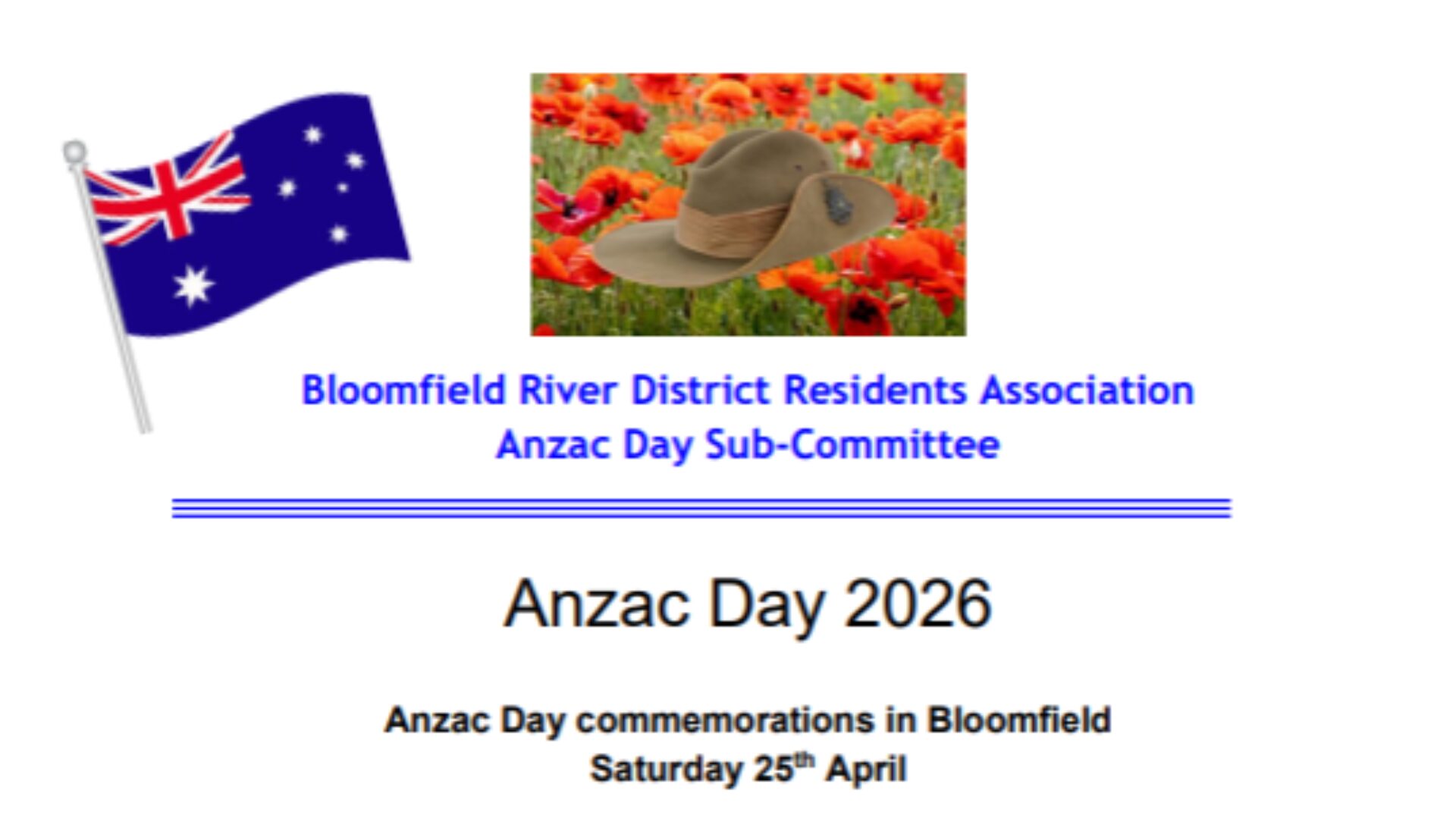 Anzac Day commemorations held at Bloomfield.