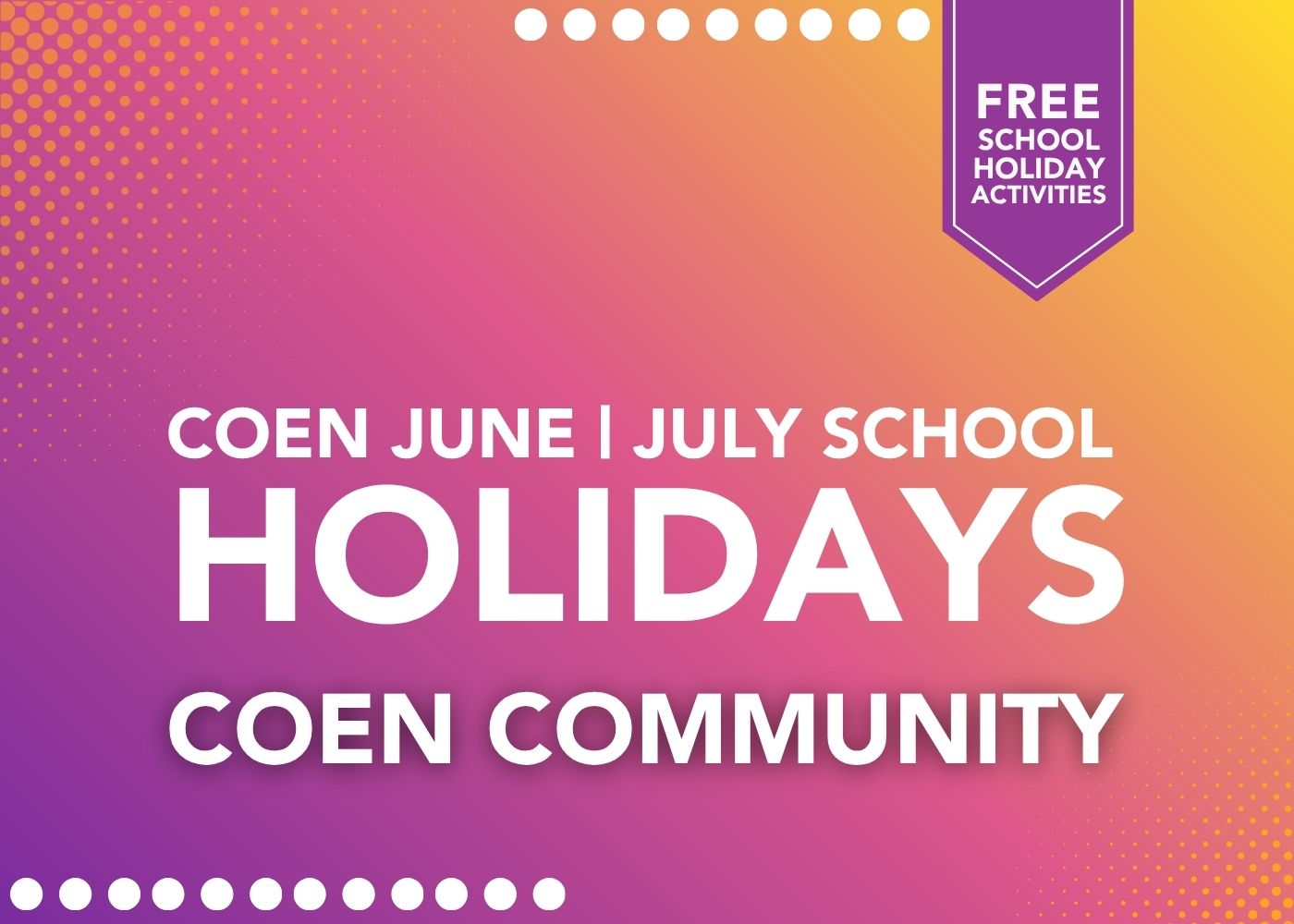 Coen school Holidays web story