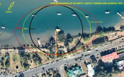 Fireworks exclusion zone reminder for boaters.